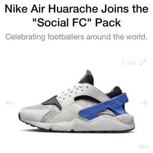 Nike Air Huarache Social FC in White, Black, and Blue MORE PICS TO COME